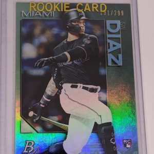 2020 Bowman Platinum Wal-Mart Teal /299 Isan Diaz #9 Rookie RC