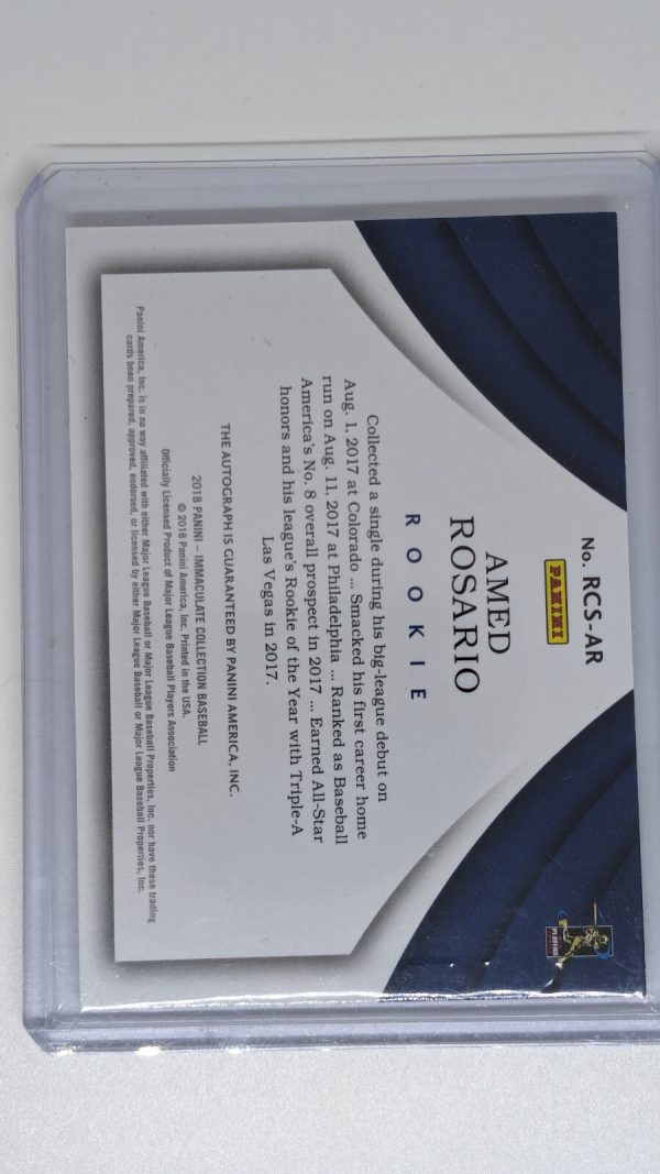 2018 Immaculate Amed Rosario Rookie Auto 43/49 mets! - Image 2