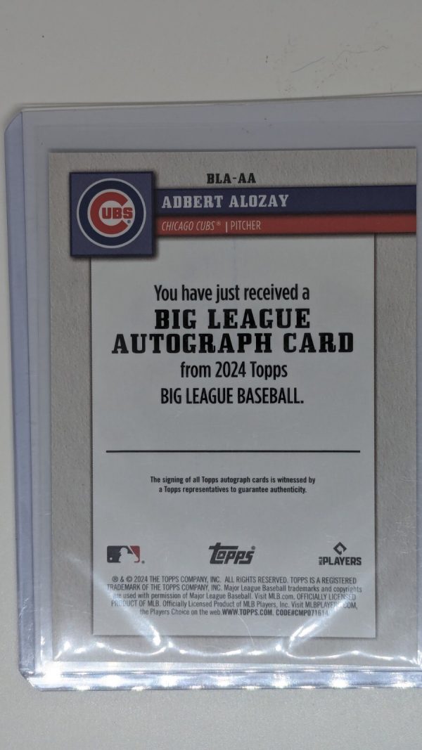 2024 Big League Adbert Alzolay Foil Auto - Chicago Cubs - Image 2