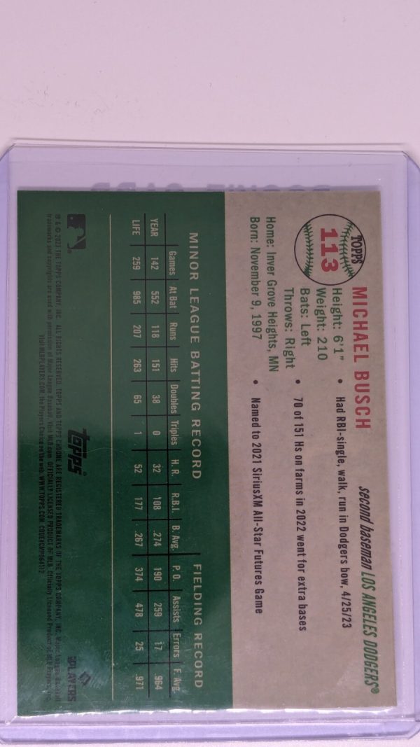 Michael Busch 2023 Topps Platinum Anniversary RC Cubs - Image 2