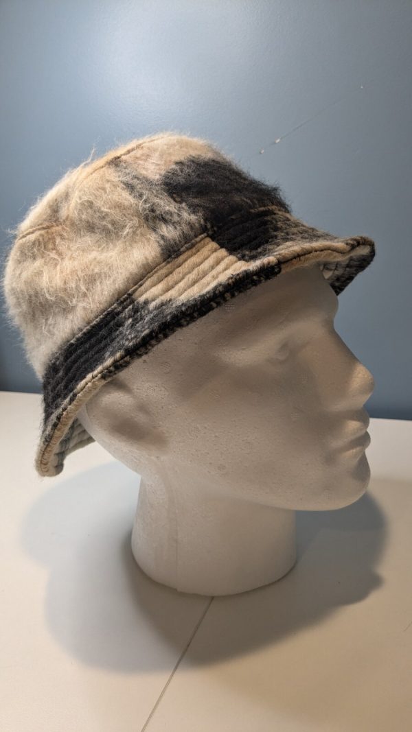 Fuzzy Tan Brown Black Bucket Hat - Image 5