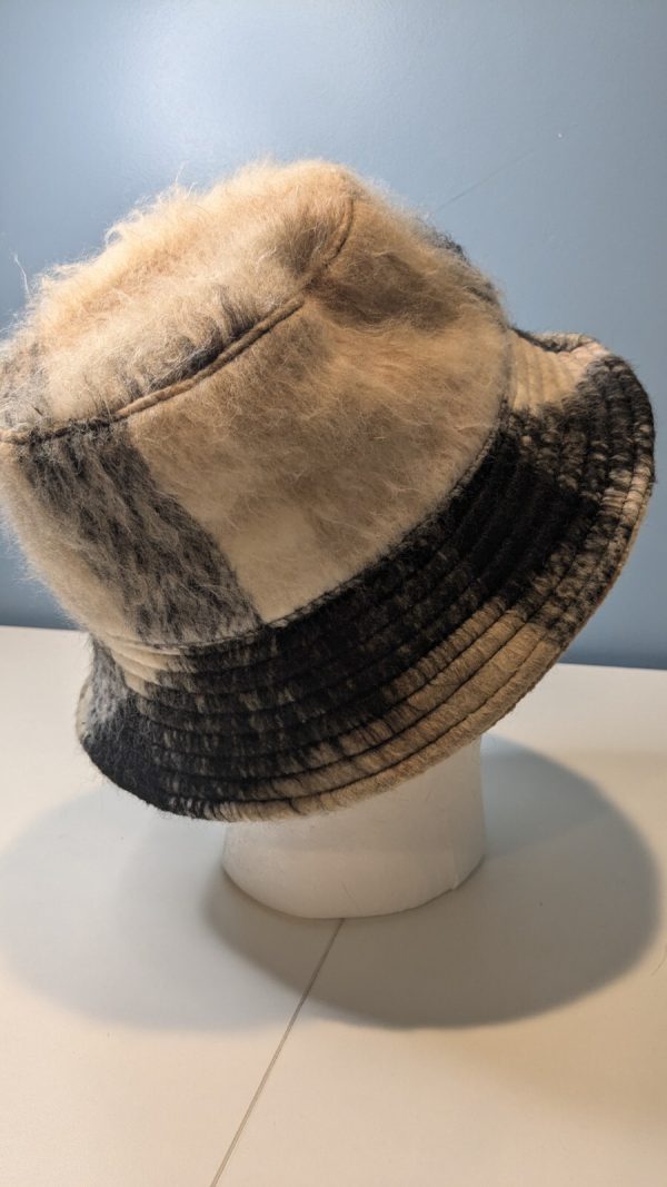 Fuzzy Tan Brown Black Bucket Hat - Image 6