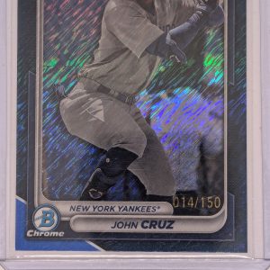 2024 BOWMAN CHROME JOHN CRUZ 1ST BLUE SHIMMER /150 NEW YORK YANKEES