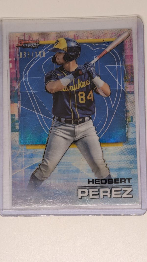2021 Bowman's Best Blue Refractor /150 Hedbert Perez #95