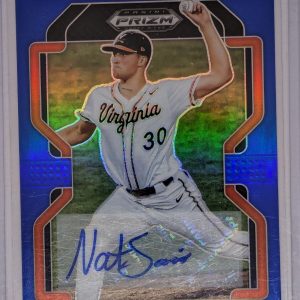2022 Prizm Draft Picks Baseball Base Auto Blue #PDP82 Nate Savino /99
