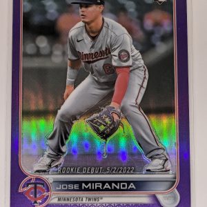 Jose Miranda 2022 Topps Chrome Update Purple Refractor Debut