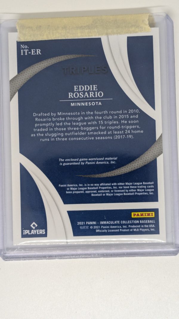2021 Panini Immaculate Collection Immaculate Triples Eddie Rosario /49 - Image 2