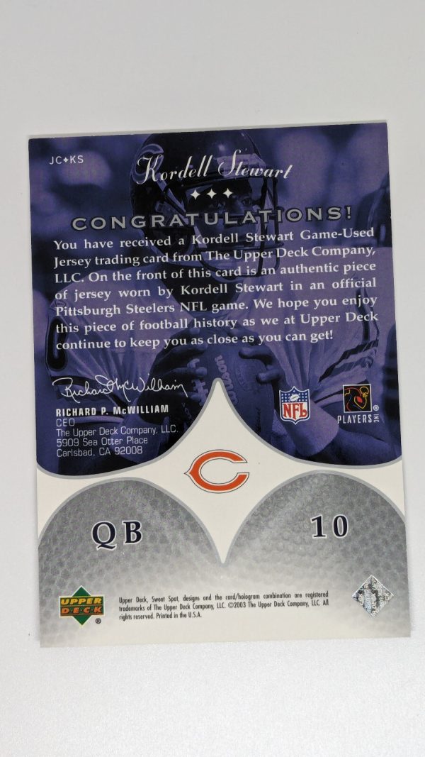 2003 upper deck kordell stewart sweet spot jerseys /300 - Image 2
