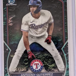 2023 Bowman Chrome Aqua Lunar Crater Refractors Anthony Gutierrez Rookie 25