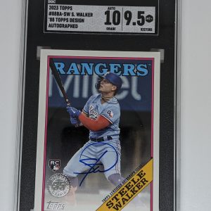 2023 Topps Series 1 1988 88BA-SW Steele Walker (RC) Auto Texas Rangers SGC 10