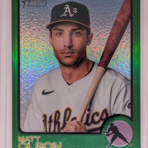 2022 Topps Heritage #48 Matt Olson /273 Green Holo Refractor