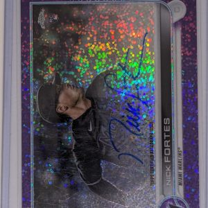 2022 Topps Chrome Nick Fortes RC Auto /299 Purple Speckle #RA-NF Miami Marlin