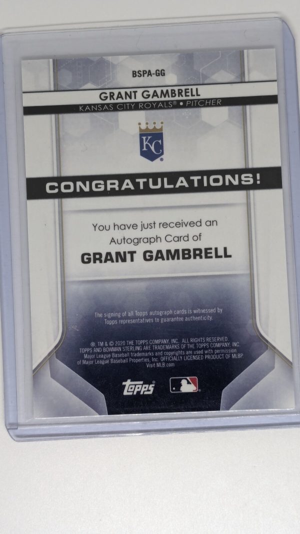 2020 Bowman Sterling Prospect Auto Grant Gambrell Royals #BSPA-GG - Image 2