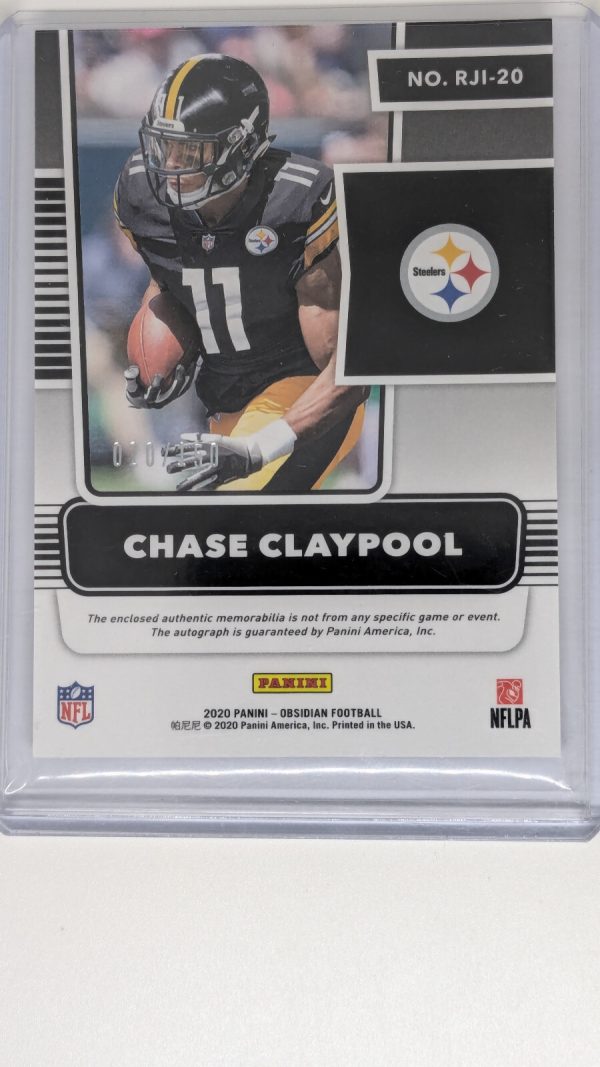 2020 Obsidian Chase Claypool Rookie Auto Dual Patch #’d /150 - Image 2