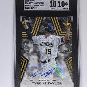 2023 Topps Series 1 Tyrone Taylor Baseball Stars Black 128/199 Auto SGC 10