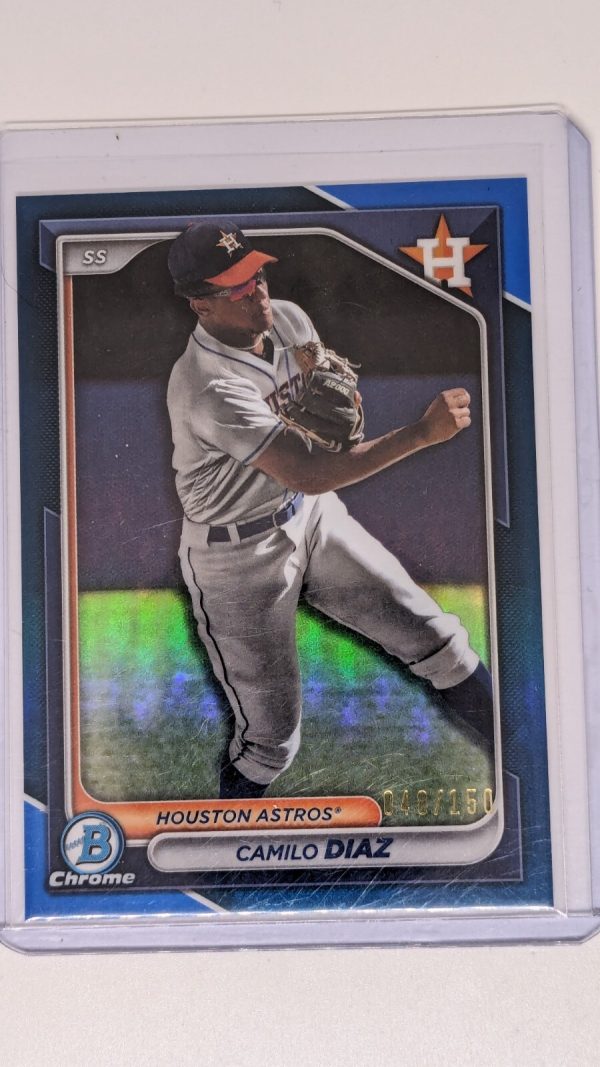 CAMILO DIAZ 2024 BOWMAN #BCP-135 CHROME BLUE REFRACTOR /150 HOUSTON ASTROS