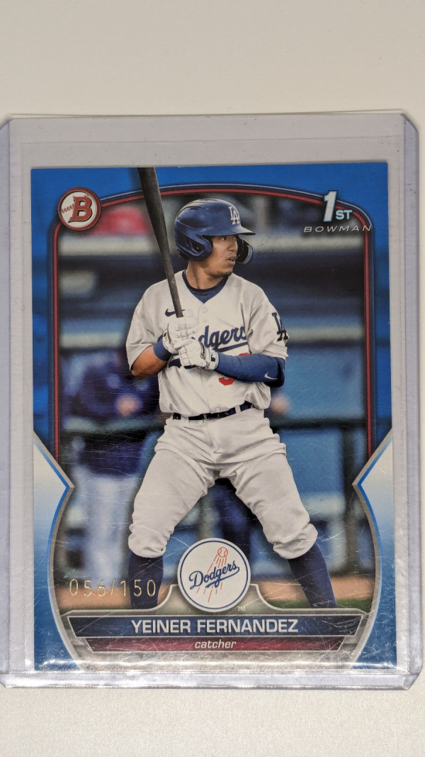 Yeiner Fernandez /150 Blue 2023 Bowman 1st Paper Baseball
