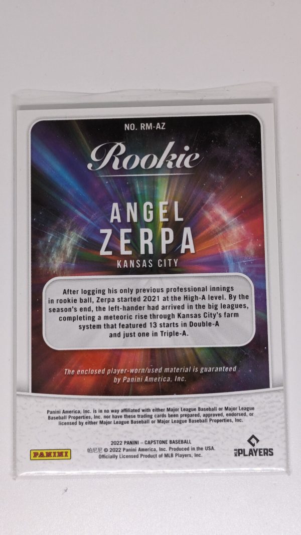 2022 Panini Capstone Baseball Rookie Materials Angel Zerpa RM-AZ - Image 2