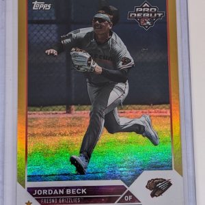 2023 Topps Pro Debut Chrome Gold Refractor PDC-109 Jordan Beck /50 Rockies