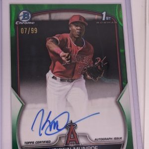 2023 Bowman Chrome #CPA-KME Kristin Munroe Chrome Auto Green Lava /99 Angels