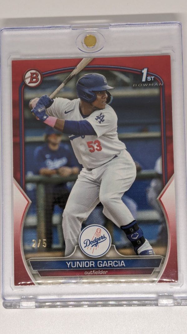 2023 Bowman Prospects Red Yunior Garcia # /5 1st Bowman