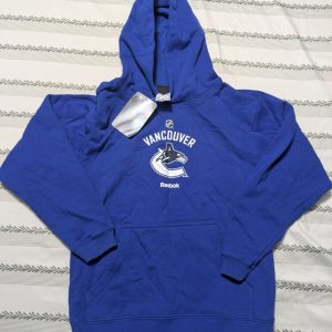Reebok NHL Vancouver Canucks Blue Boys Sweatshirt Hoodie Size Medium 10/12