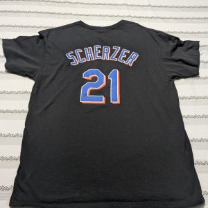 Max Scherzer New York Mets Baseball Men’s Black Shirt Size Large