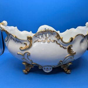 s-l1600-181.jpg Andrea by Sadek Cachepot Porcelain Gold Trim Footed Jardiniere Planter 6909