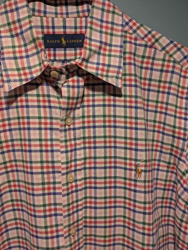 Mens Polo Ralph Lauren Plaid Button Down Long Sleeve Medium - Image 2