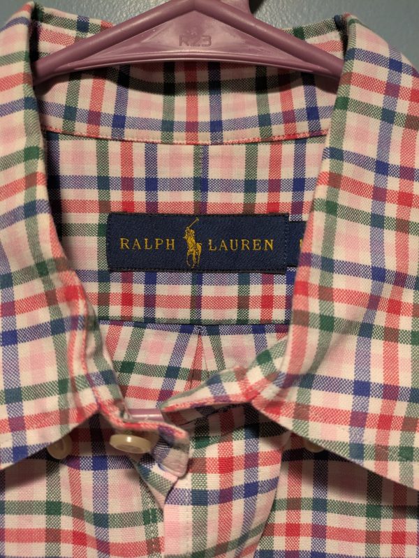 Mens Polo Ralph Lauren Plaid Button Down Long Sleeve Medium - Image 4