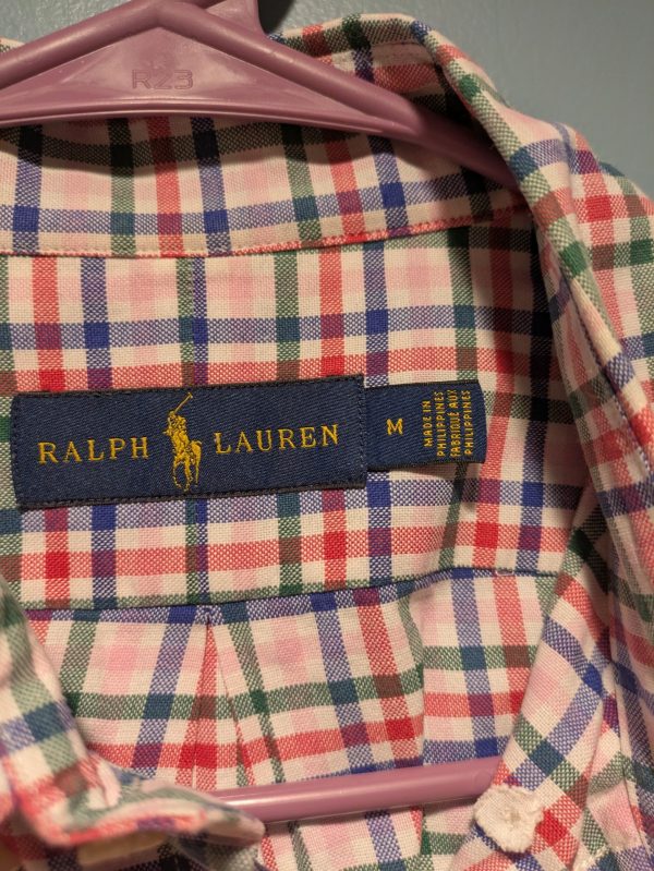 Mens Polo Ralph Lauren Plaid Button Down Long Sleeve Medium - Image 5
