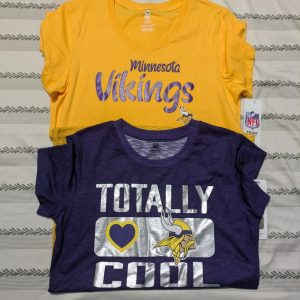 Lot Of 2 Minnesota Vikings Girls NFL Team T Shirts XL 14/16