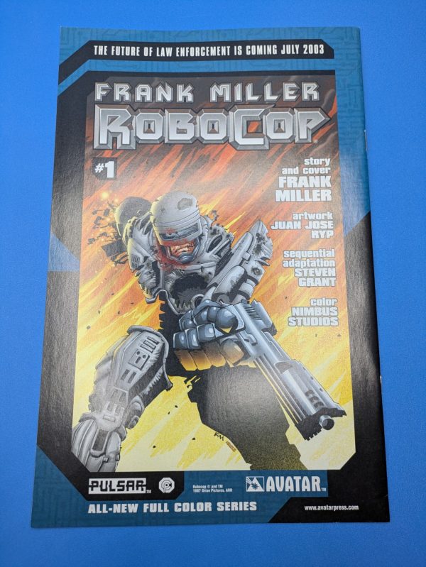 Frank Miller Robocop #1 Bronze Age Pulsar Avatar Comic Book