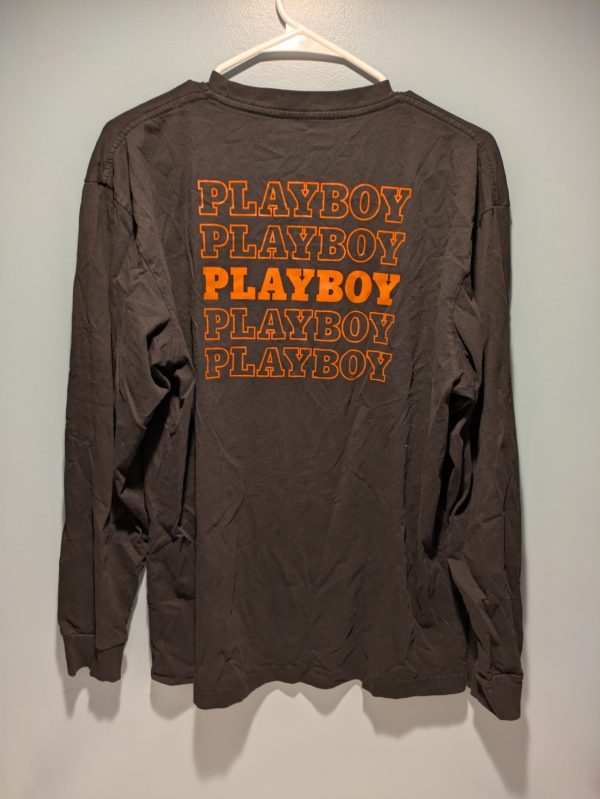 2020 Playboy Long Sleeve T Shirt Orange Black Large - Image 2