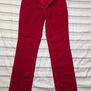 Talbots Flawless Five-Pocket Slim Ankle Frayed Hem Corduroy Pink Pants Size 14P