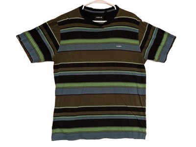 Matix Multi Color Striped Skateboard Streetwear Short Sleeve T-Shirt Mens Medium