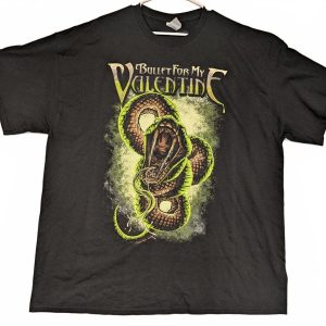 Bullet For My Valentine Snake Graphic Black Heavy Cotton Band T-Shirt Mens XXL