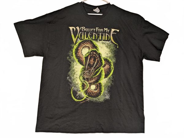 Bullet For My Valentine Snake Graphic Black Heavy Cotton Band T-Shirt Mens XXL