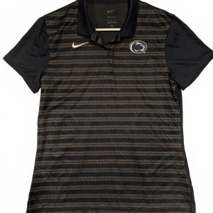 Nike Penn State Dri Fit Striped Polo Shirt Navy Blue Short Sleeve Mens Medium