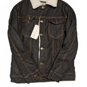 Fashion Sherpa-Lined Heavy Denim Jacket Mens Medium