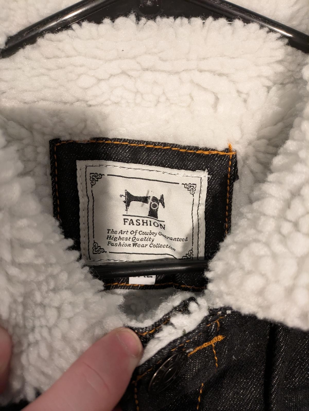 Fashion Sherpa-Lined Heavy Denim Jacket Mens Medium - Image 4