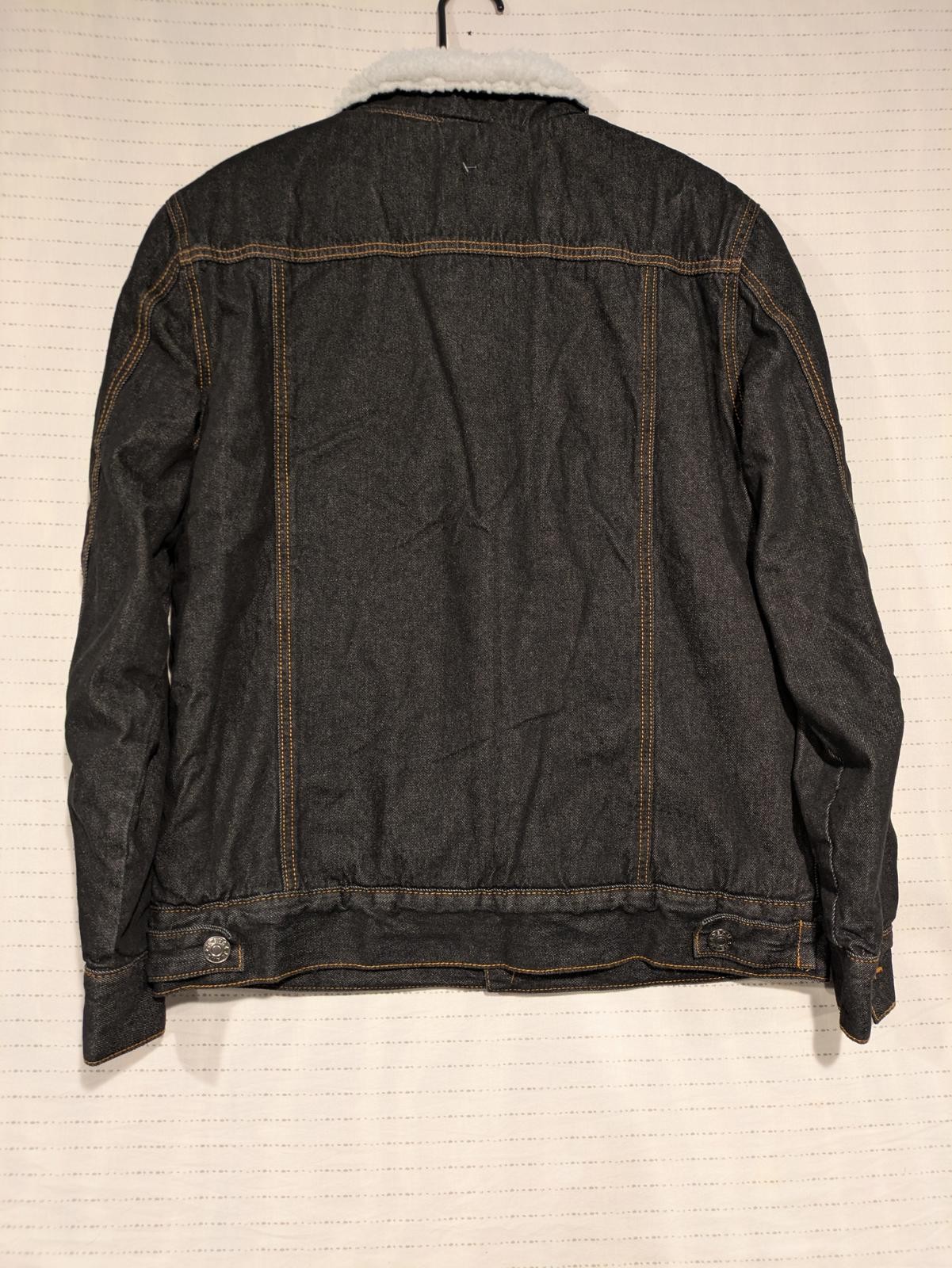 Fashion Sherpa-Lined Heavy Denim Jacket Mens Medium - Image 7