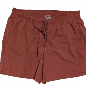 VRST Lined Swim Trunks Rust Red Elastic Waist Drawstring Quick Dry Shorts Mens L
