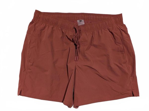 VRST Lined Swim Trunks Rust Red Elastic Waist Drawstring Quick Dry Shorts Mens L
