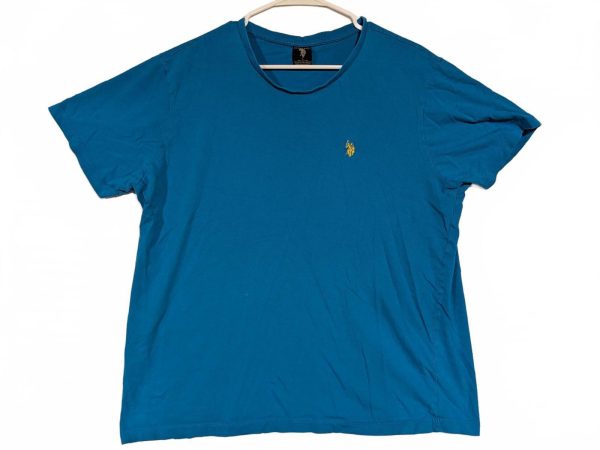 US Polo Assn Blue Crewneck Short Sleeve Cotton Casual T-Shirt Mens Large