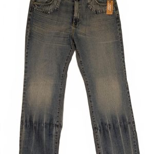 Cassini Gear BB27 Crosshatch Wash Straight Leg Jeans Mens 38x32