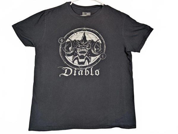 Blizzard Entertainment Diablo Graphic Logo Black Crewneck T-Shirt Mens Large