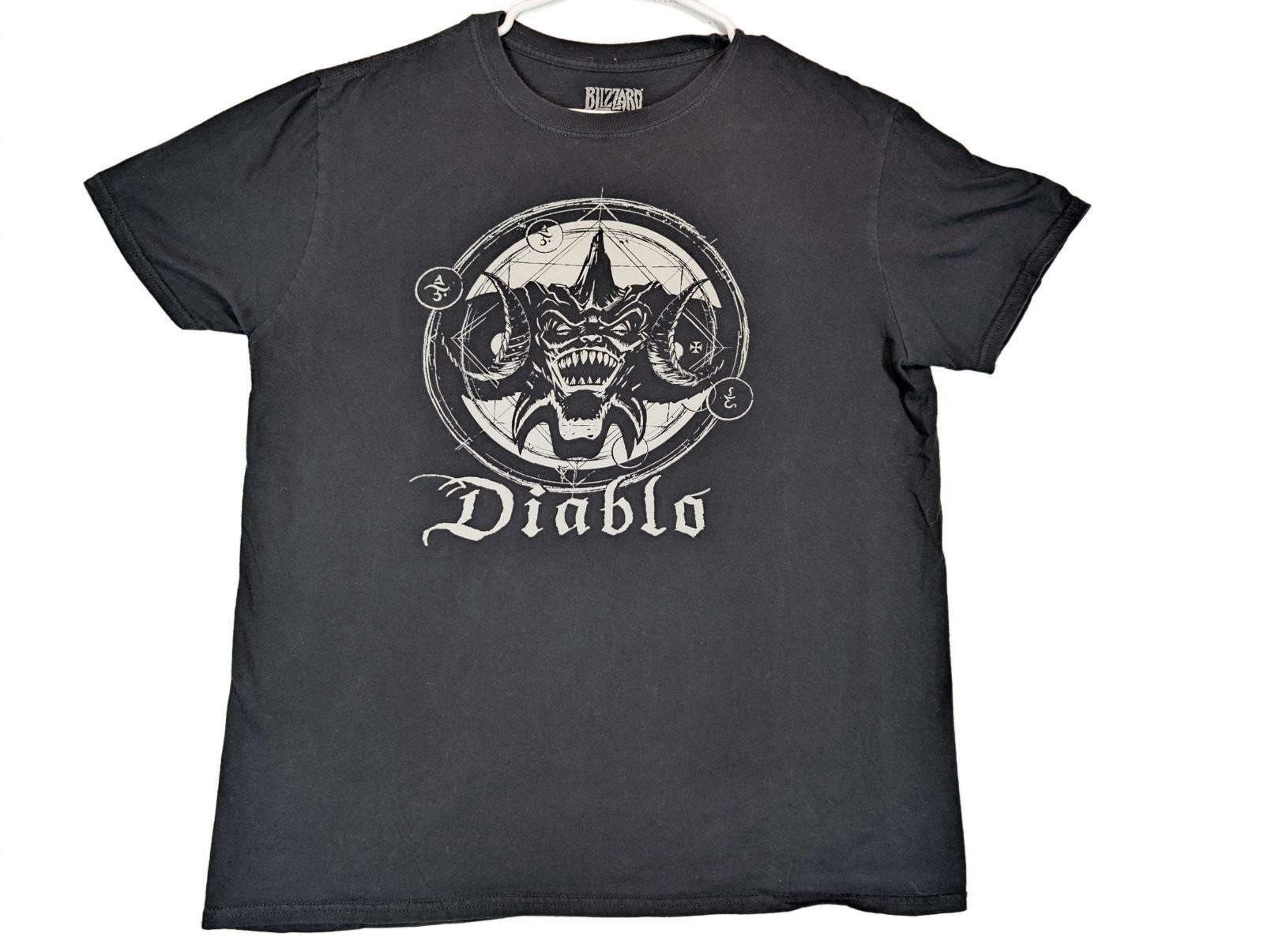 Blizzard Entertainment Diablo Graphic Logo Black Crewneck T-Shirt Mens Large