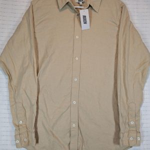 RUXEN Textured Button Up Long Sleeve Casual Shirt Mens Large