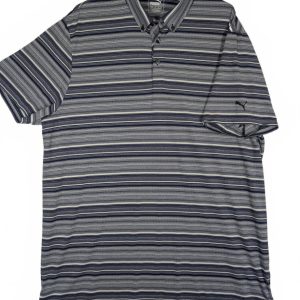 Puma Golf Striped Performance Polo Shirt Mens XXL Short Sleeve